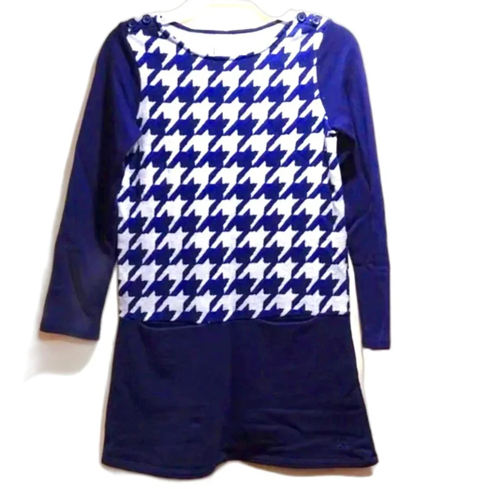 Gymboree Girl's Blue & Grey Long Sleeve Dress - Size 10 - Excellent Condition
